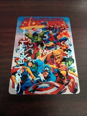Marvels Super Heroes Secret Wars Metal card Signed by John Betty With COA